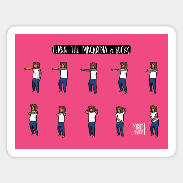 Learn the macarena Sticker by Mysie Pereira